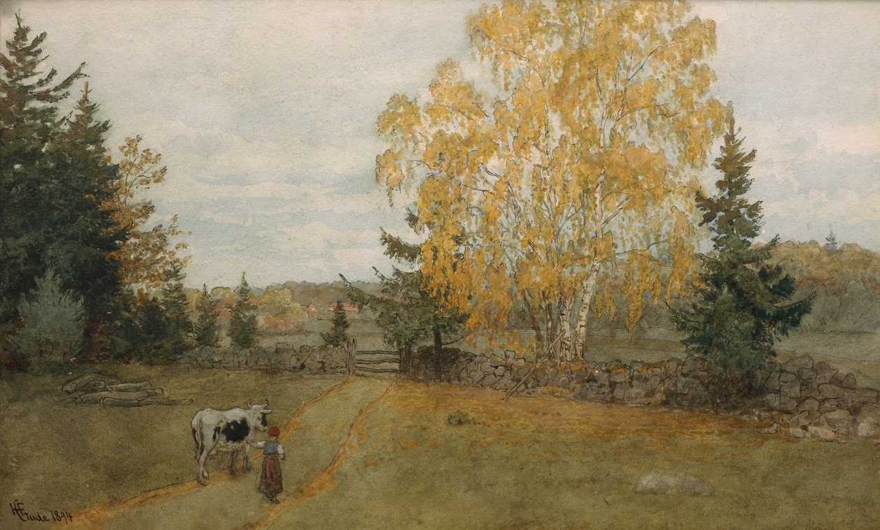 Zachód słońca autorstwa Hans Gude