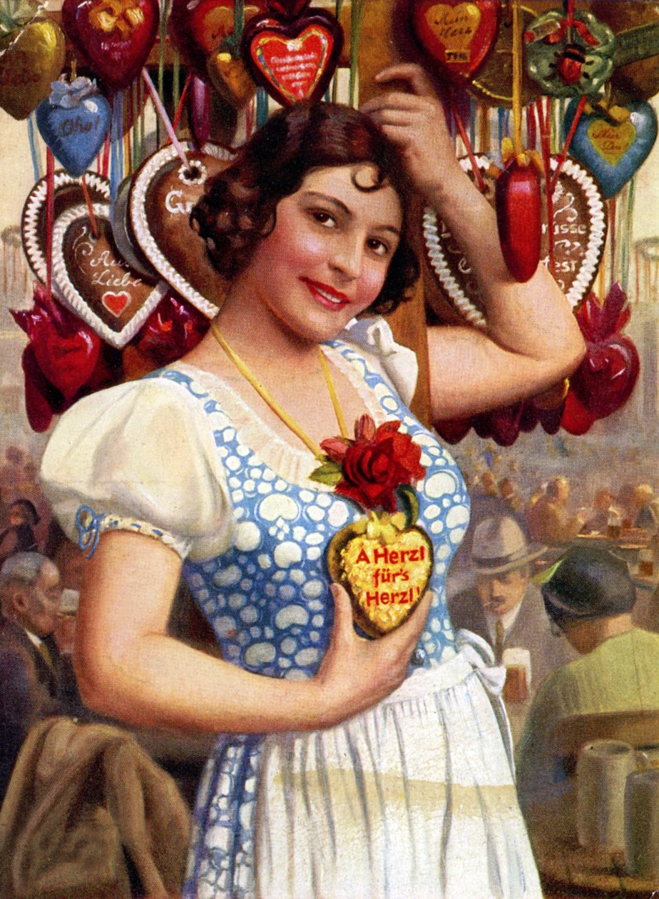 Dziewczyna i piernik: pamiątka z Oktoberfestu autorstwa Hans Hassenteufel