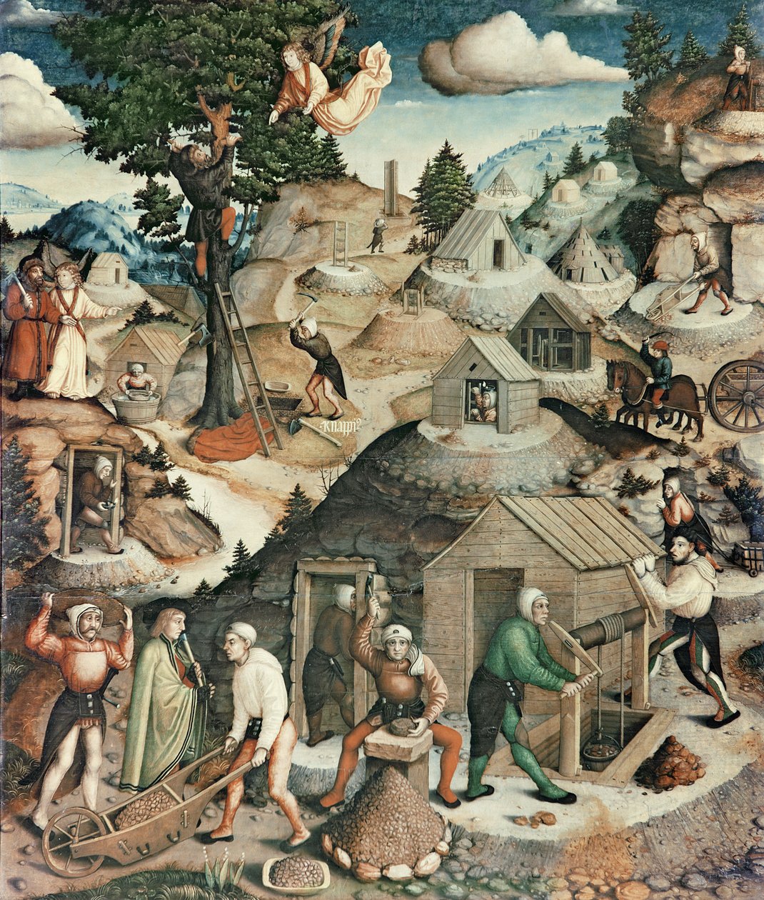 Krajobraz górniczy, 1521 (detal z 308463) autorstwa Hans Hesse