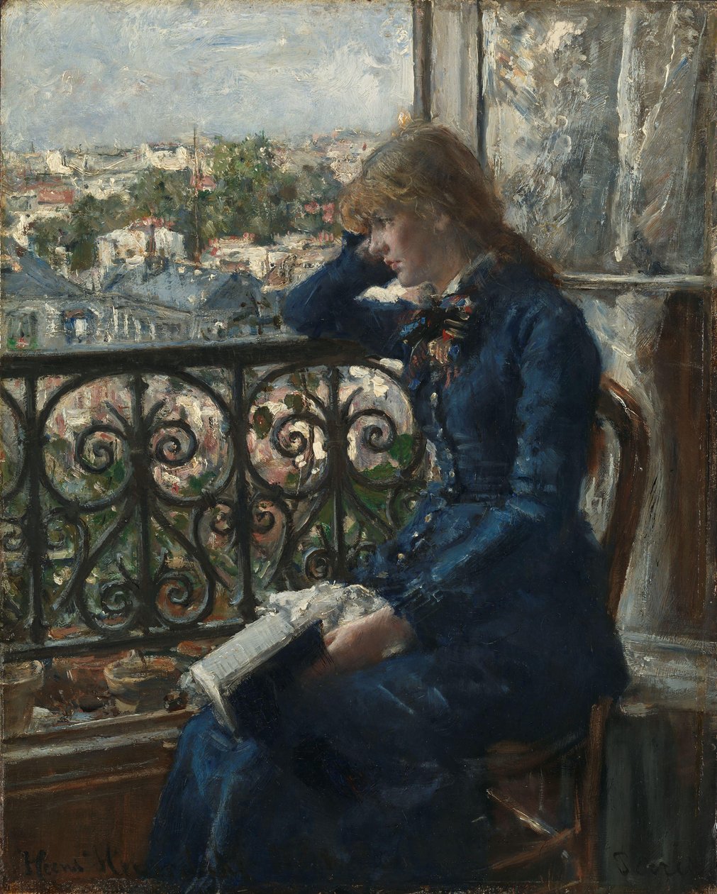 Norweski Bokmål:  Ved vinduet At the Window autorstwa Hans Heyerdahl