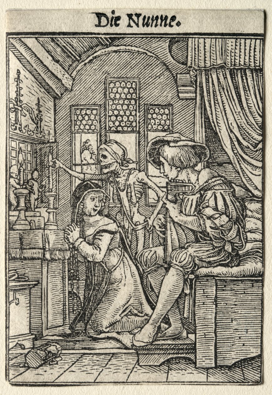 Taniec śmierci: zakonnica autorstwa Hans Holbein