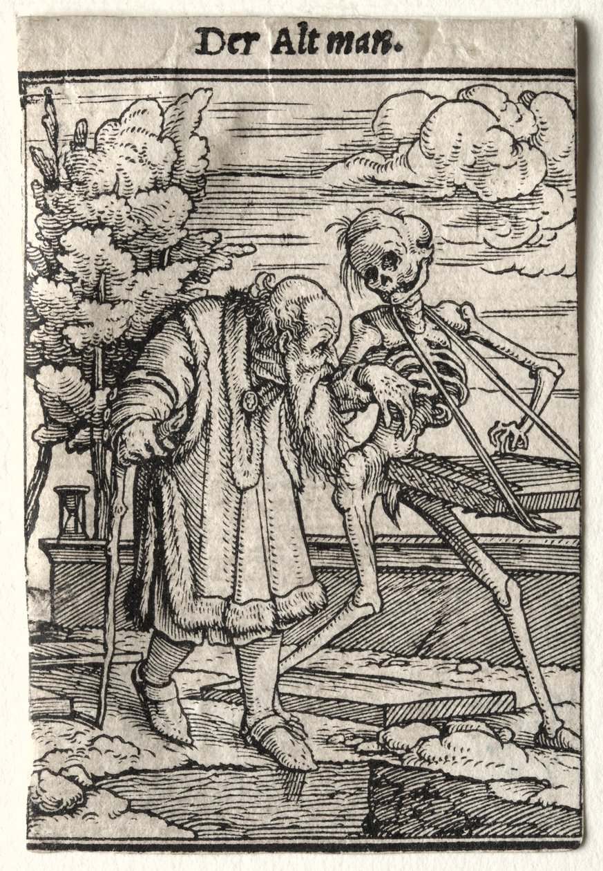 Taniec Śmierci: Stary Człowiek autorstwa Hans Holbein