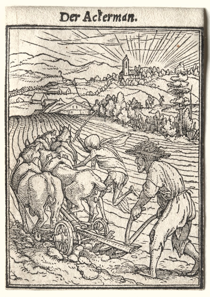 Taniec śmierci: oracz autorstwa Hans Holbein