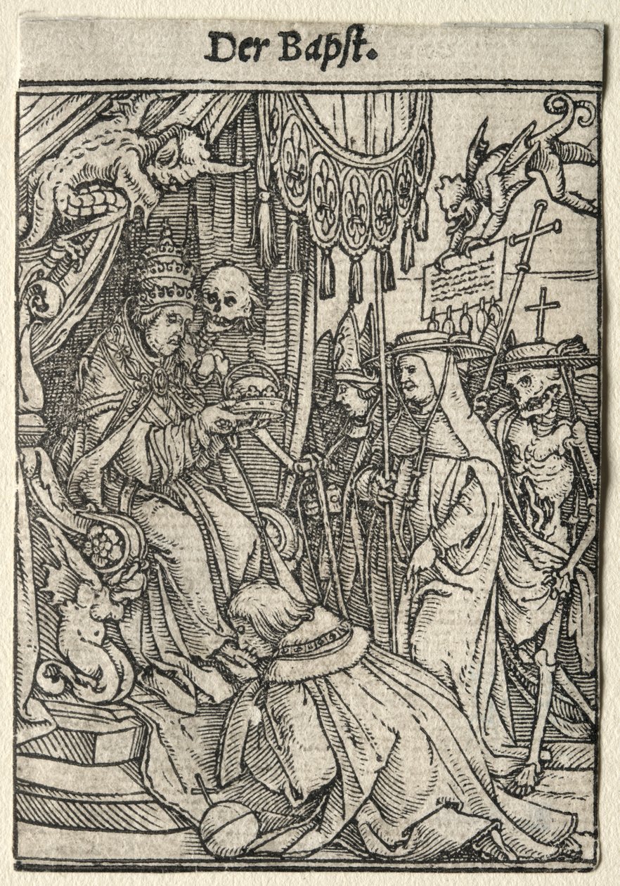 Taniec śmierci: Papież. autorstwa Hans Holbein