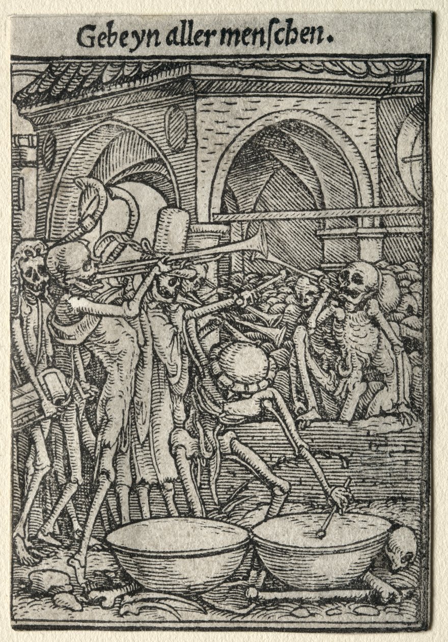 Taniec Śmierci: Trębacze Śmierci autorstwa Hans Holbein