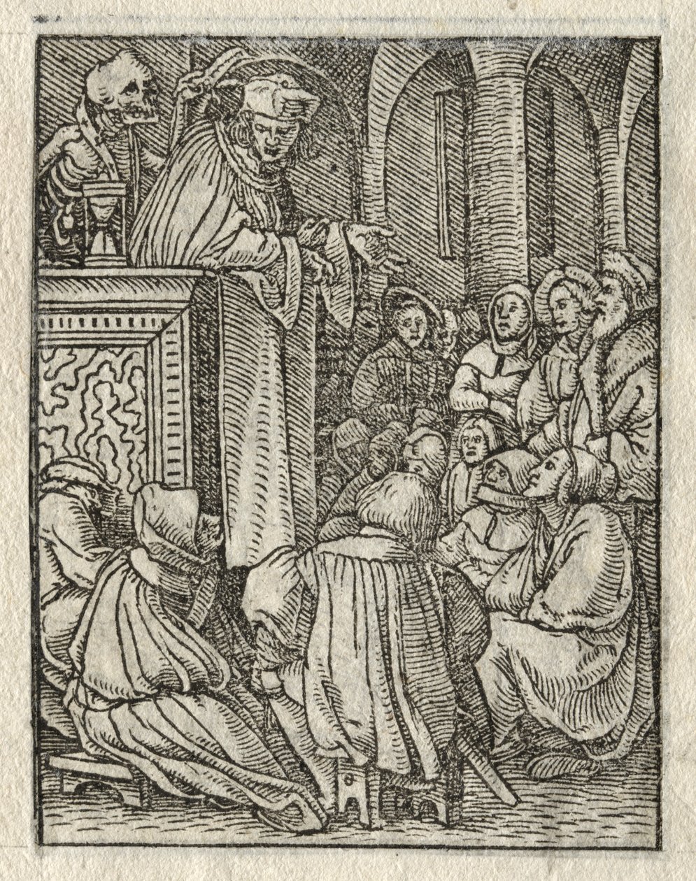 Taniec śmierci: kaznodzieja, ksiądz. autorstwa Hans Holbein