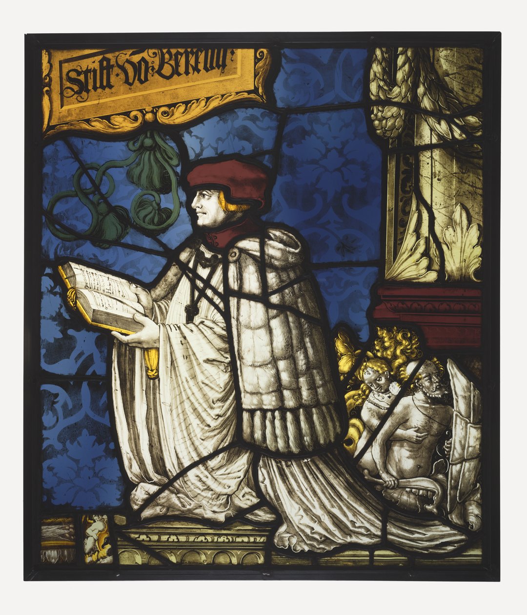 Kanon premonstratensów; ok. 1520 (garnek metalowy i bezbarwne szkło, farba tlenkowa i srebrna bejca; ołów przyszedł) autorstwa Hans Holbein der Jüngere