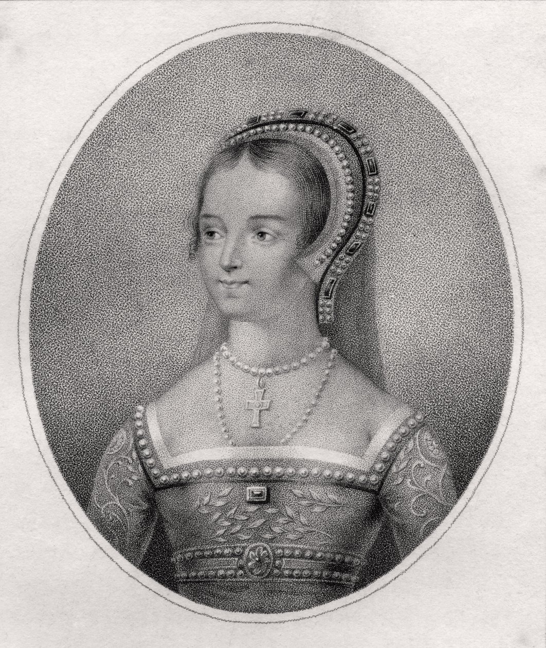 Catherine Parr, rytowane przez Bocqueta, z „Katalogu autorów królewskich i szlachetnych”, wydanego w 1806 r. autorstwa Hans Holbein der Jüngere