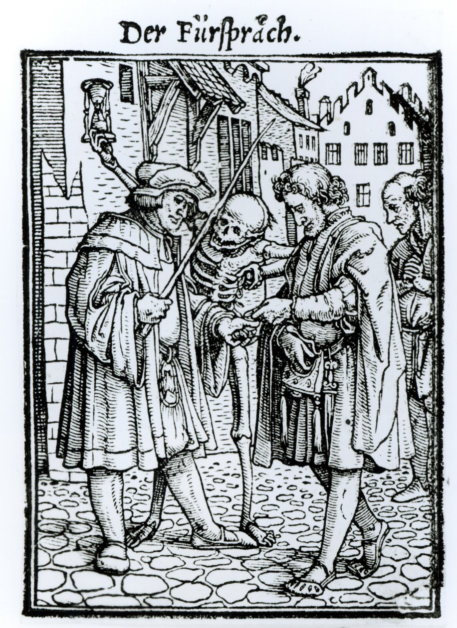 Śmierć i adwokat, z „Tańca śmierci”, sztychowany przez Hansa Lutzelburgera, ok. 1538 autorstwa Hans Holbein der Jüngere