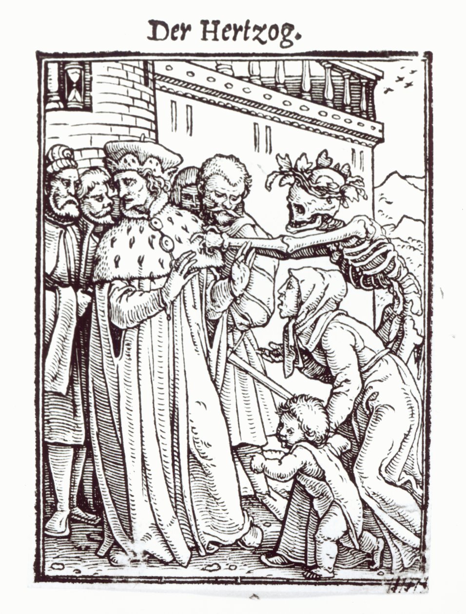 Śmierć i książę, z „Tańca śmierci”, sztychowany przez Hansa Lutzelburgera, ok. 1538 autorstwa Hans Holbein der Jüngere