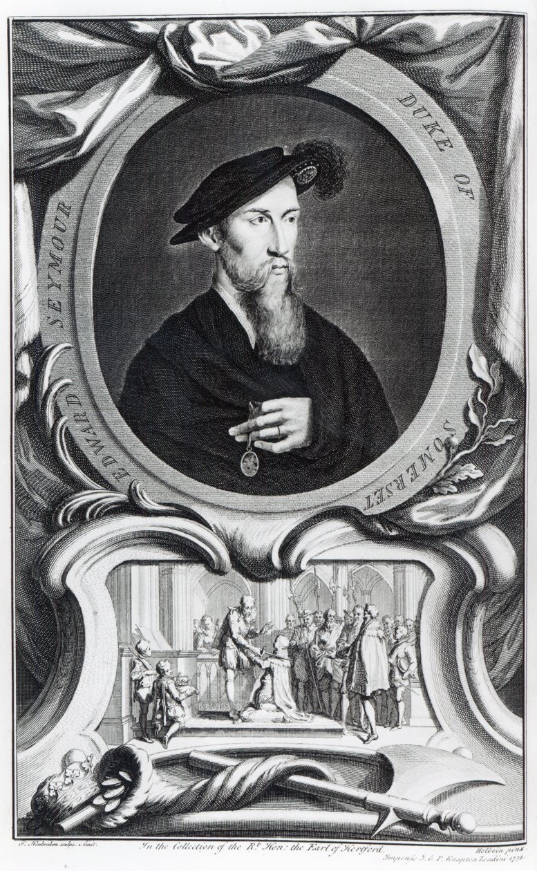Edward Seymour, 1. książę Somerset, wyryty przez Jacobusa Houbrakena, 1738 autorstwa Hans Holbein der Jüngere