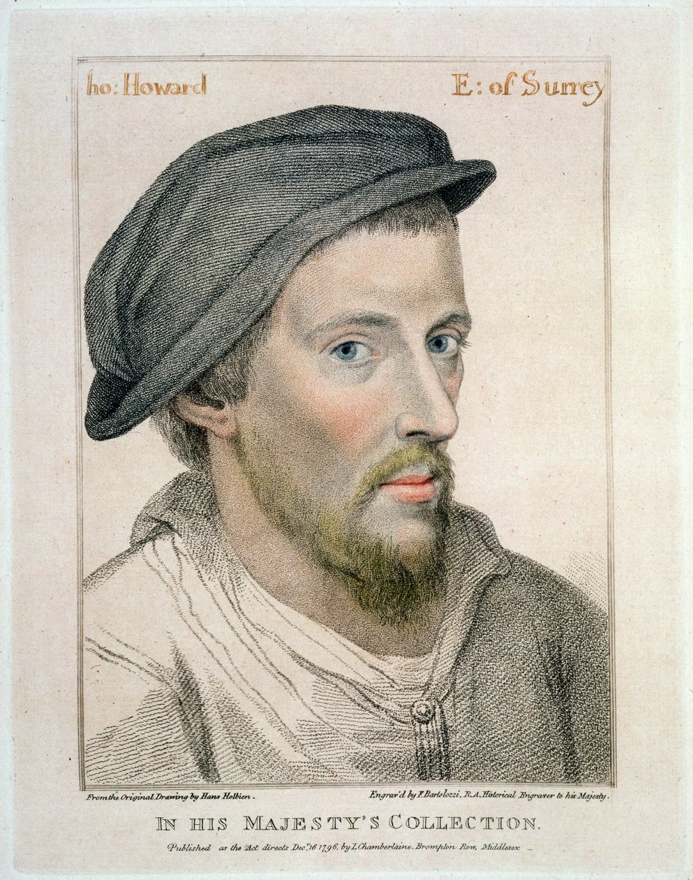 Henry Howard, hrabia Surrey (ok. 1517-47) wyryty przez Francesco Bartolozzi (1727-1815) autorstwa Hans Holbein der Jüngere