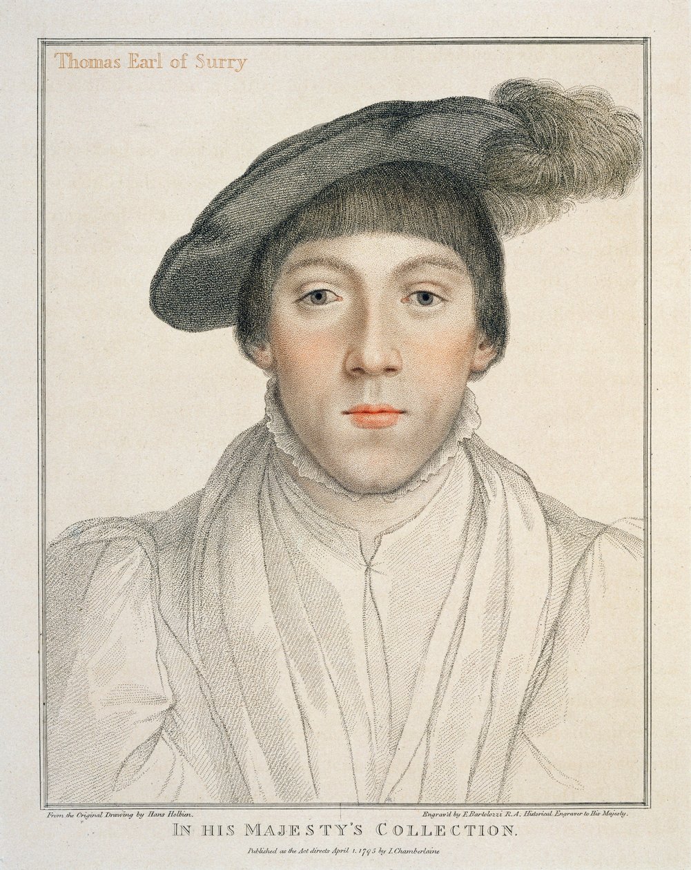 Henry Howard, hrabia Surrey, grawerowany przez Francesco Bartolozziego, 1795 autorstwa Hans Holbein der Jüngere
