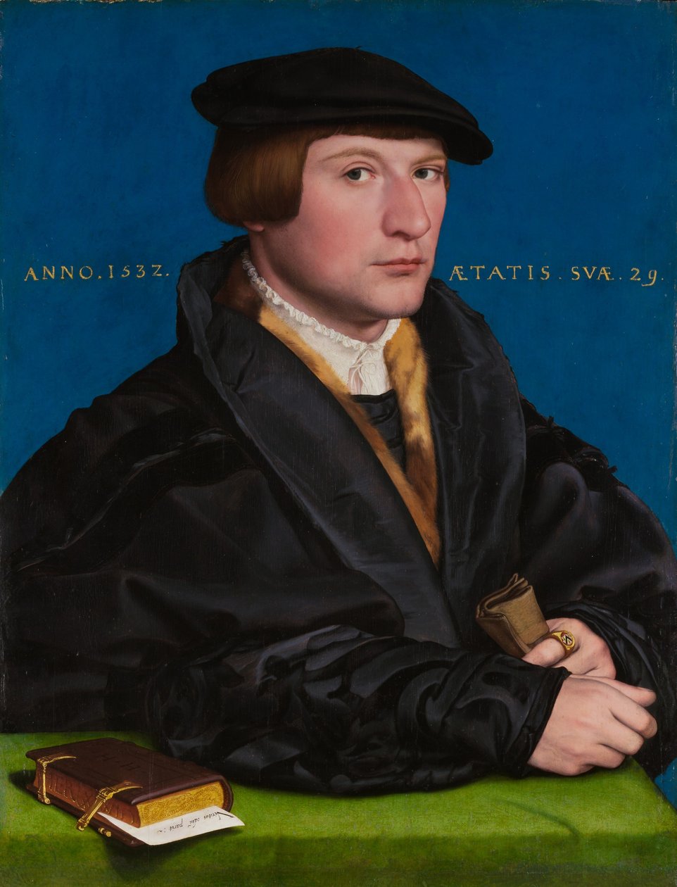 Hermann von Wedigh III (zm. 1560), 1532 (olej i złoto na dębie) autorstwa Hans Holbein der Jüngere