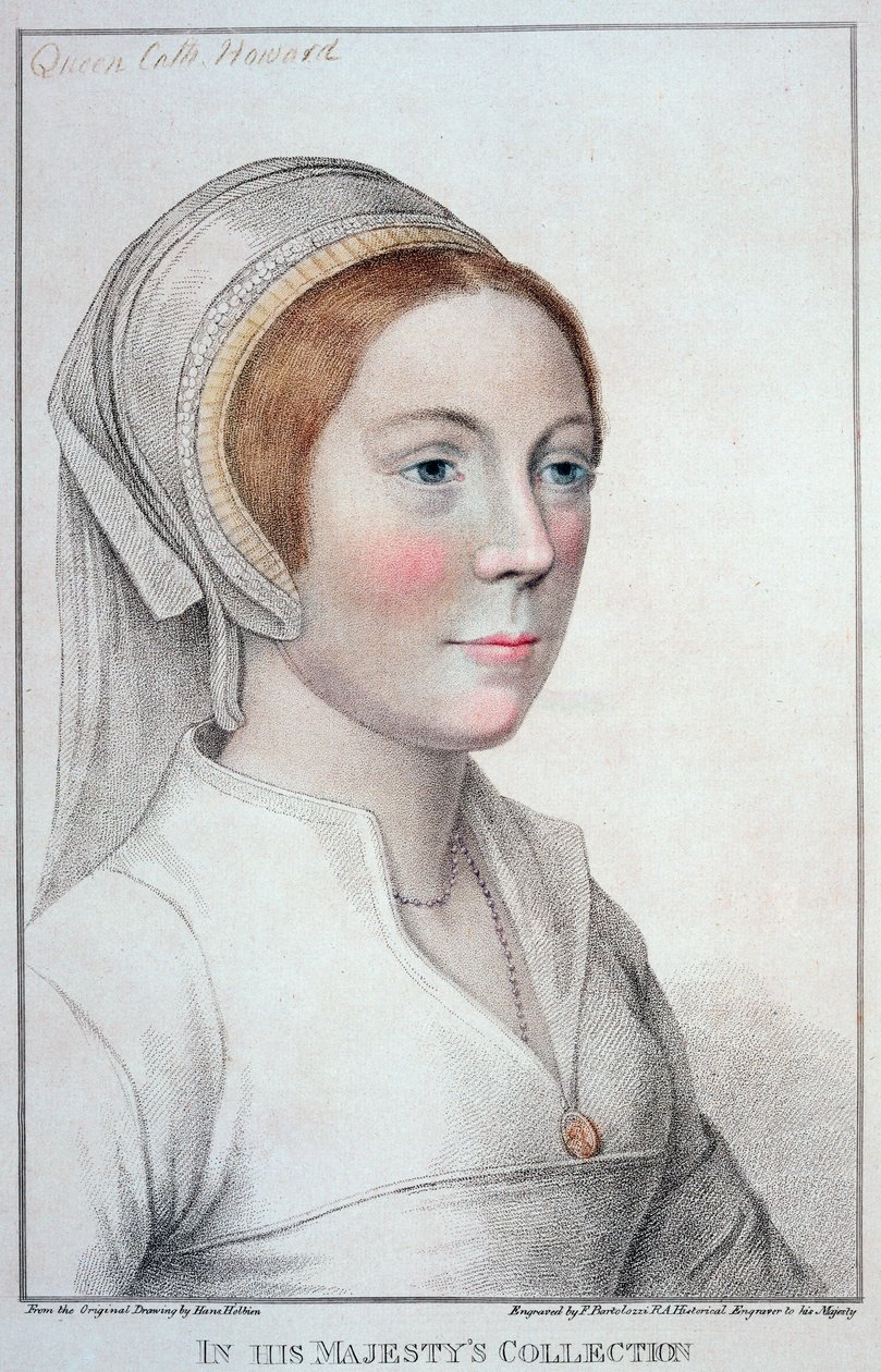 Portret Katarzyny Howard (1520-42) wykonany przez Francesco Bartolozzi (1727-1815) 1796 autorstwa Hans Holbein der Jüngere