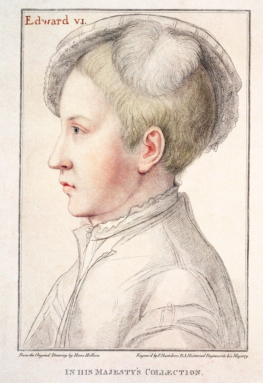 Portret Edwarda VI (1537-53) wyryty przez Francesco Bartolozziego (1727-1815) 1796 autorstwa Hans Holbein der Jüngere