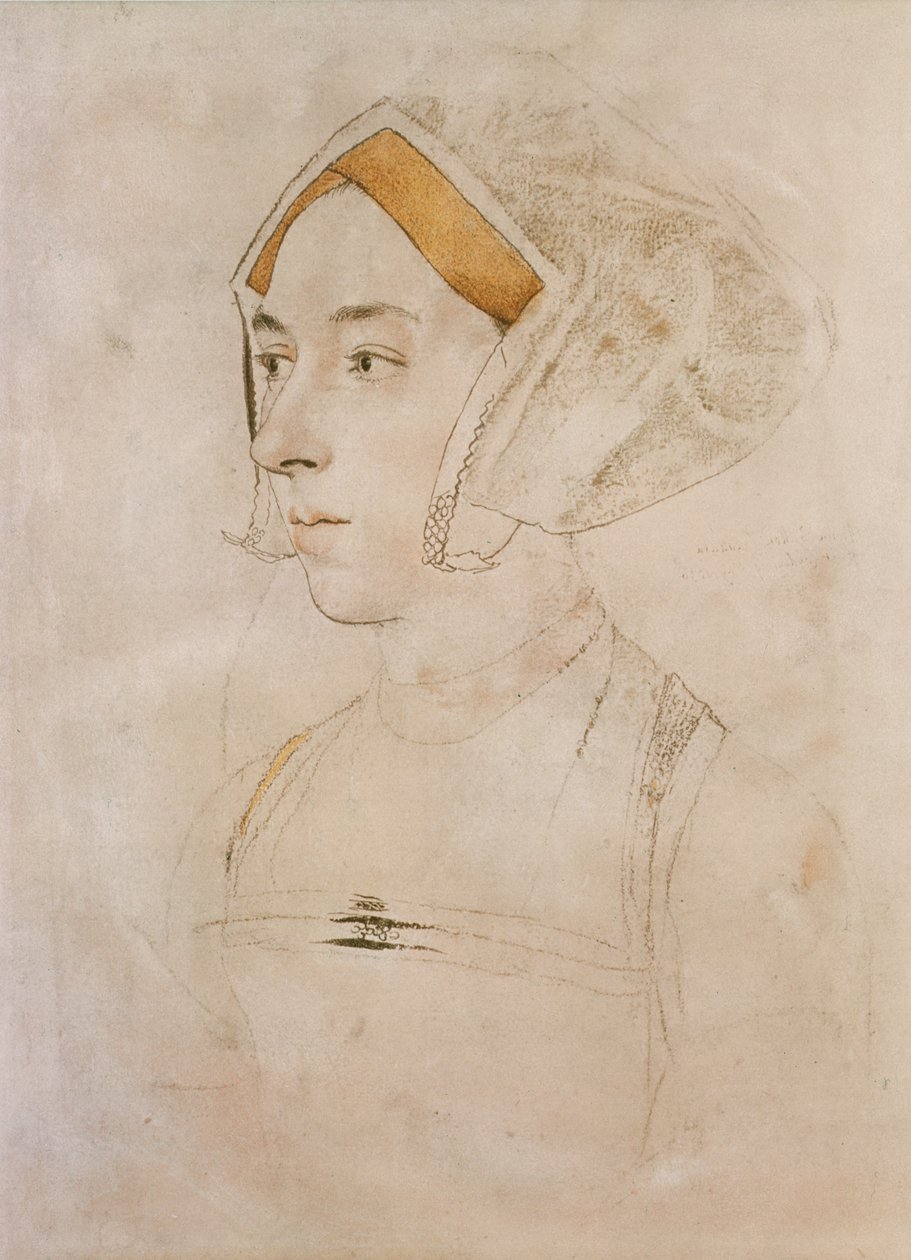 Portret Lady Willoughby (pastel na papierze) autorstwa Hans Holbein der Jüngere