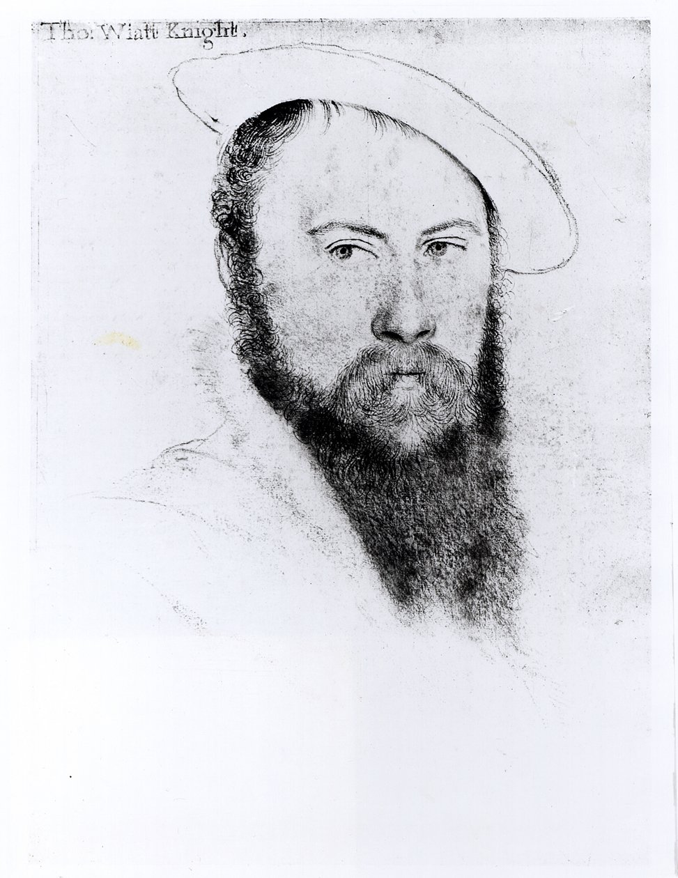 Portret Sir Thomasa Wyatta Młodszego (ok. 1521-54) (ołówek i węgiel na papierze) autorstwa Hans Holbein der Jüngere