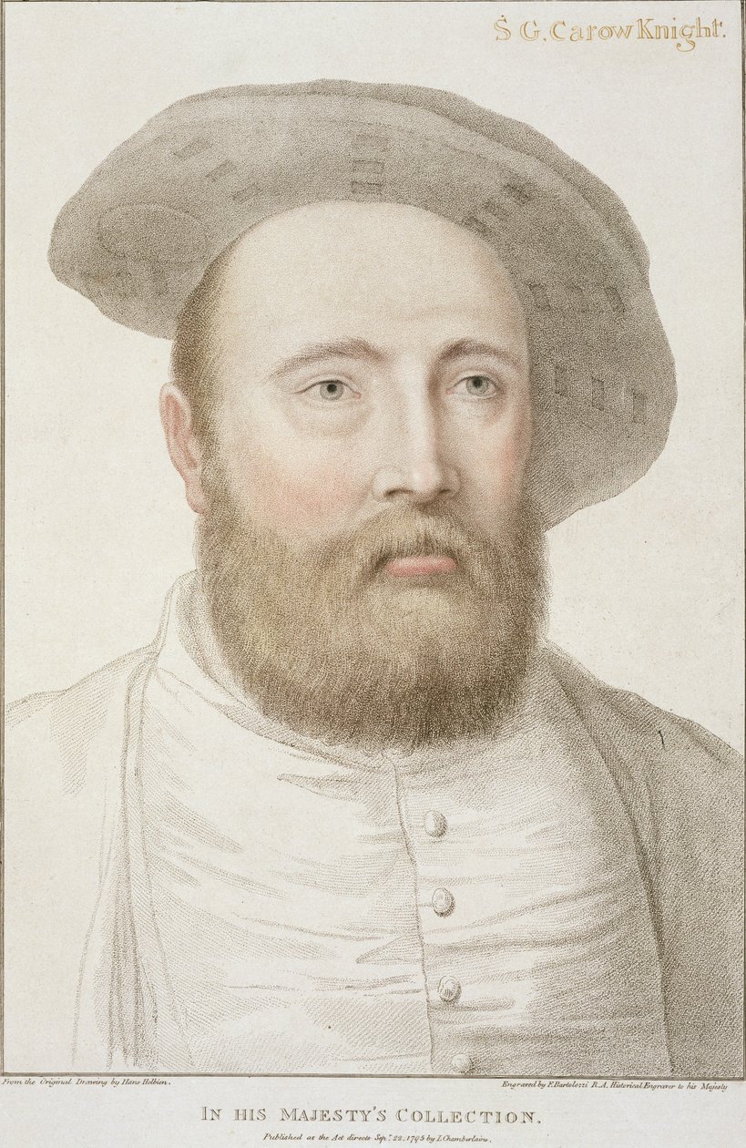 Sir George Carew (ur. 1514) grawerowany przez Francesco Bartolozziego (1727-1815), 1795 autorstwa Hans Holbein der Jüngere