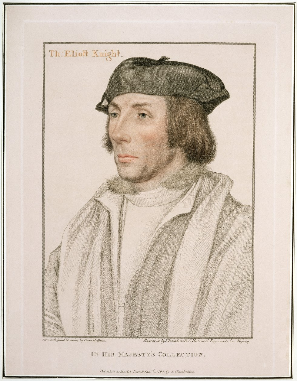 Sir Thomas Elyot (ok. 1490-1546) grawerowany przez Francesco Bartolozzi (1727-1815) 1794 autorstwa Hans Holbein der Jüngere