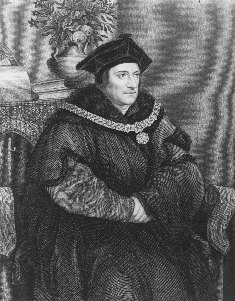 Sir Thomas More (1477-1535) (grawerowanie) autorstwa Hans Holbein der Jüngere