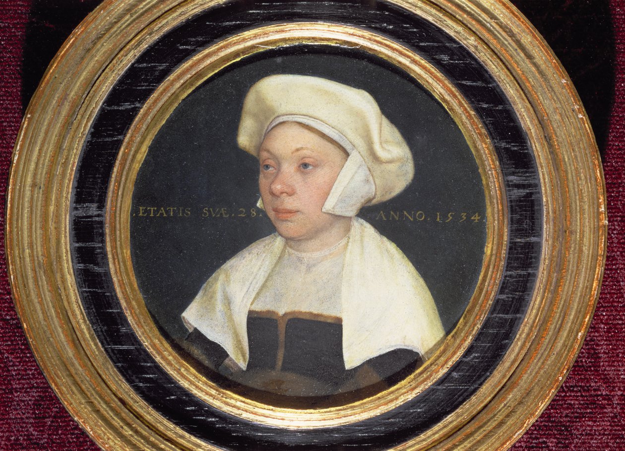 Żona dygnitarza na dworze króla Henryka VIII, 1534 (para 72441) autorstwa Hans Holbein der Jüngere