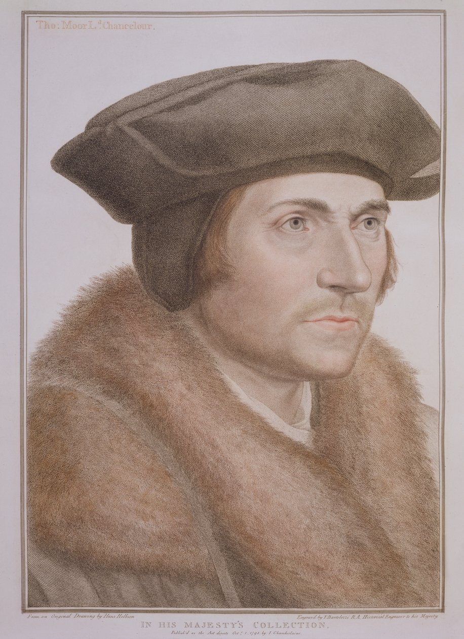 Thomas More, Lord Kanclerz (1478-1535) wyryty przez Francesco Bartolozzi (1727-1815) autorstwa Hans Holbein der Jüngere