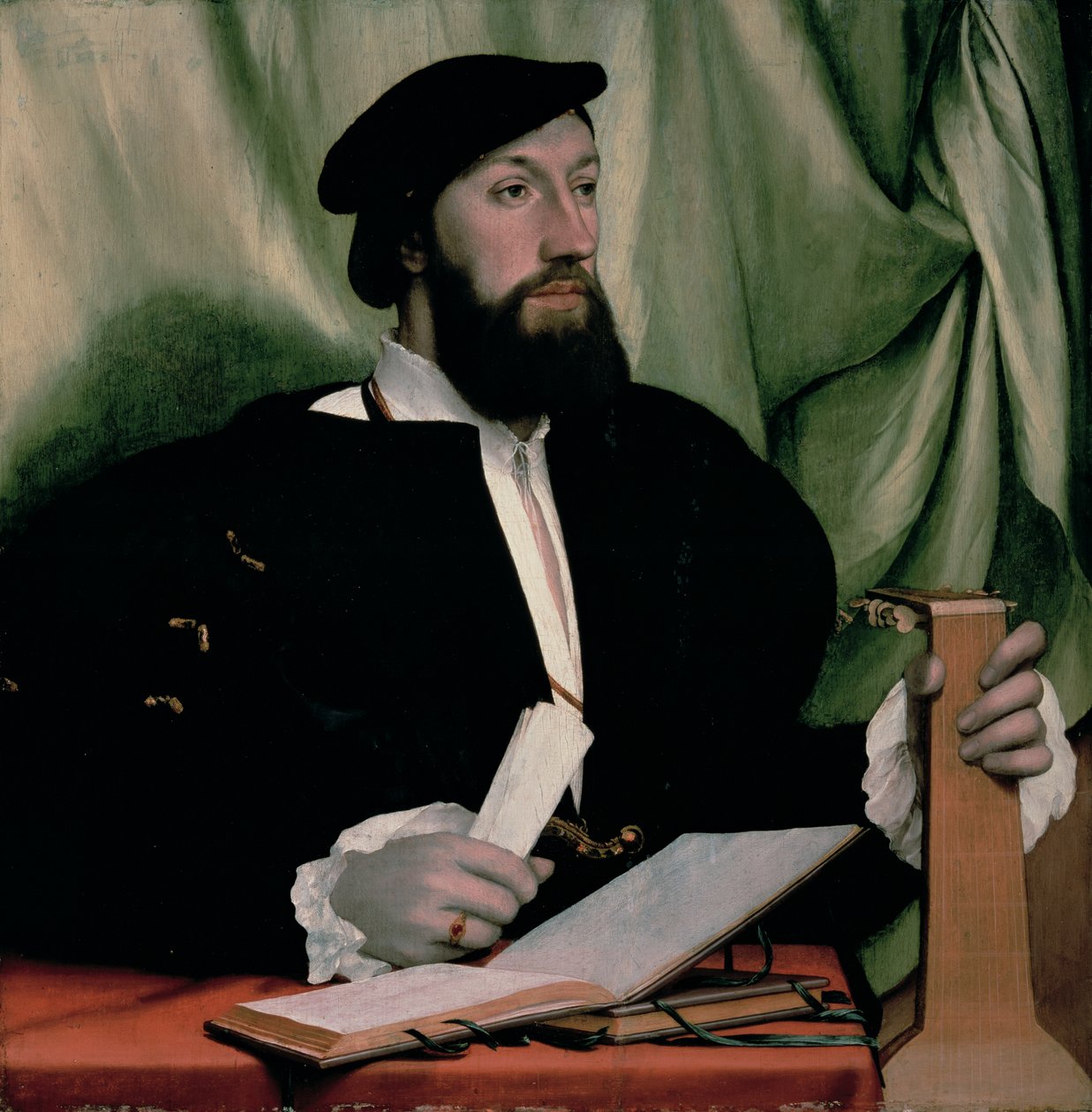 Nieznany dżentelmen z książkami muzycznymi i lutnią, ok.1534 autorstwa Hans Holbein der Jüngere