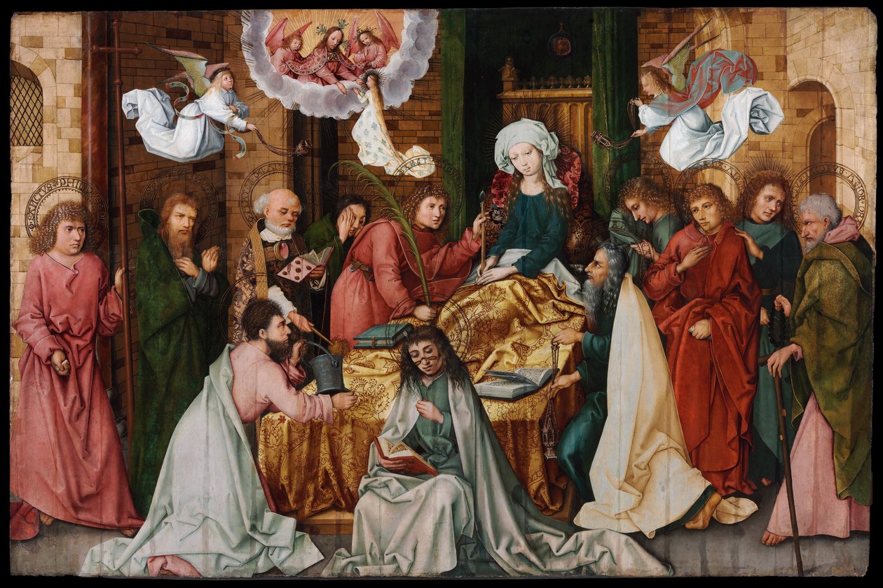 Dormition de la Vierge Marie - Zaśnięcie Dziewicy - Holbein, Hans, Starszy (1465-1524) - 1492 - Olej na drewnie - 150x 228,5 - Muzeum Szepmuveszeti, Budapeszt autorstwa Hans Holbein the Elder
