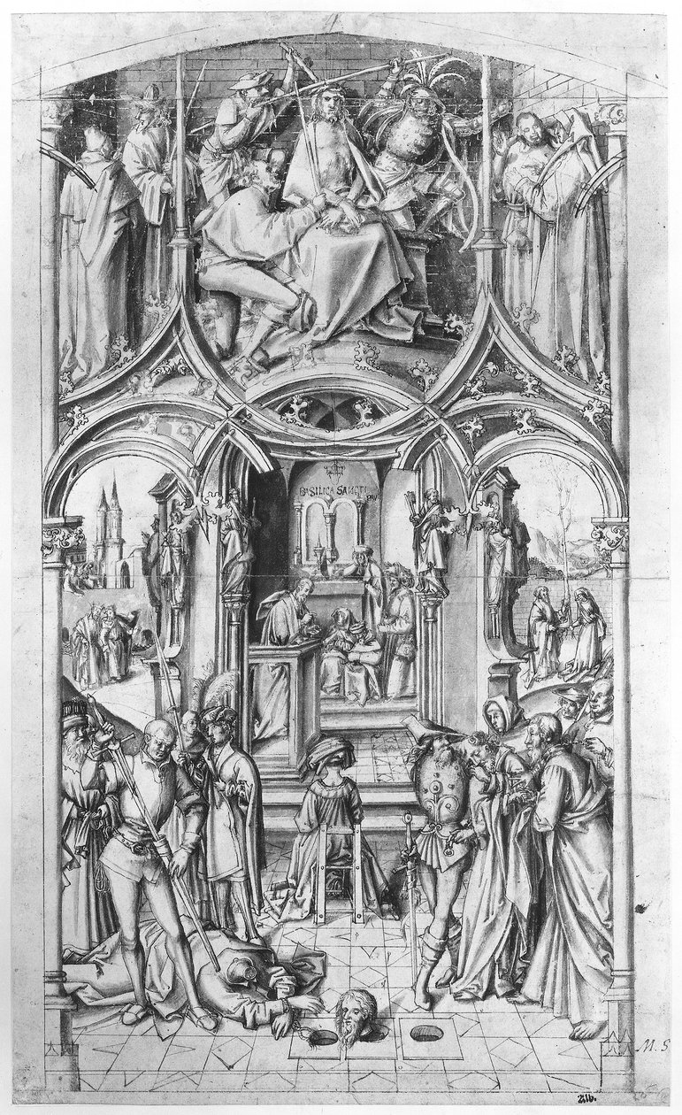 rysunek przygotowawczy do "Basilica San Paolo fuori le mura". autorstwa Hans Holbein the Elder