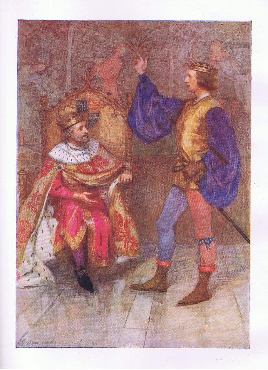 I umrę sto tysięcy śmierci, zanim złamie najmniejszą cząstkę tego ślubowania (Król Henryk IV), z The Complete Works of Shakespeare opublikowanej przez George Harrap & Co Ltd, 1920 autorstwa Hans Holbein der Jüngere
