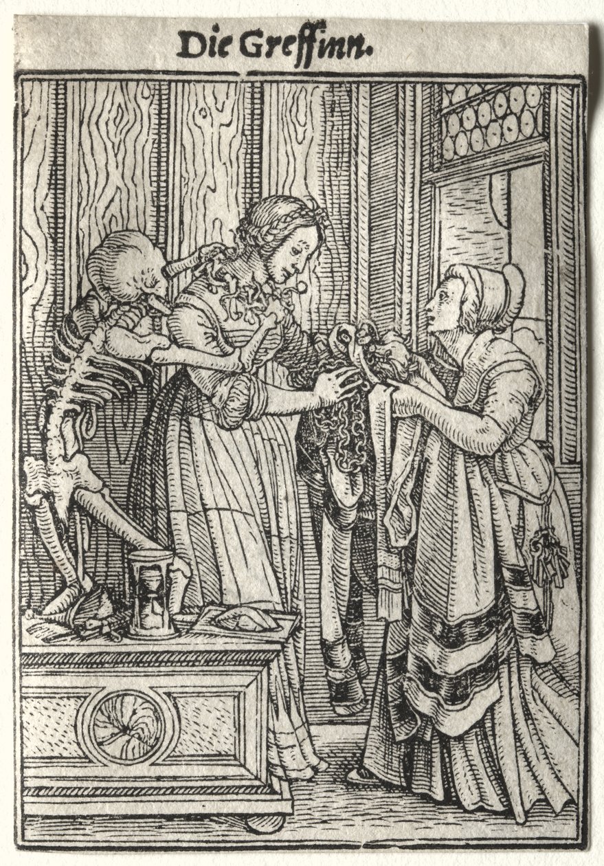 Taniec Śmierci: Hrabina autorstwa Hans Holbein the Younger