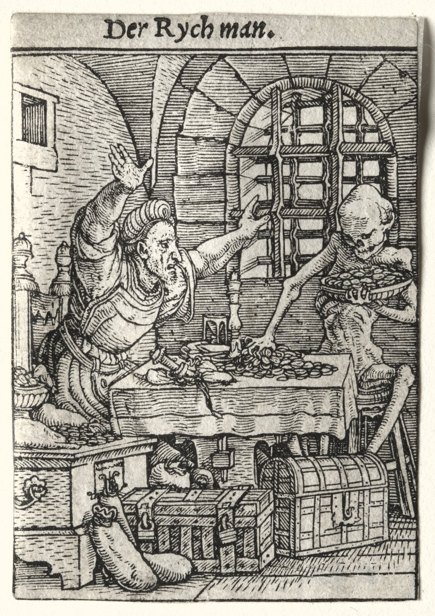 Taniec Śmierci: Skąpiec autorstwa Hans Holbein the Younger
