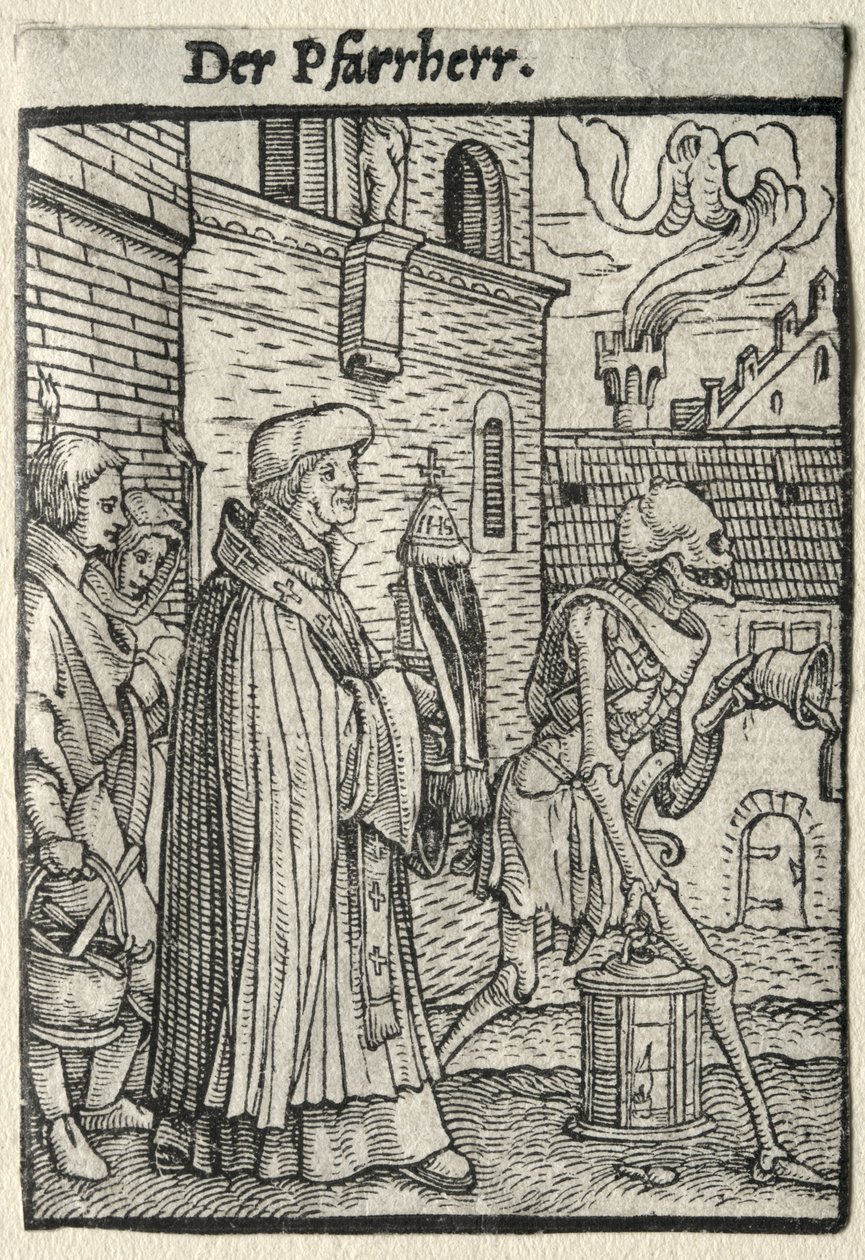 Taniec Śmierci: Pastor autorstwa Hans Holbein the Younger