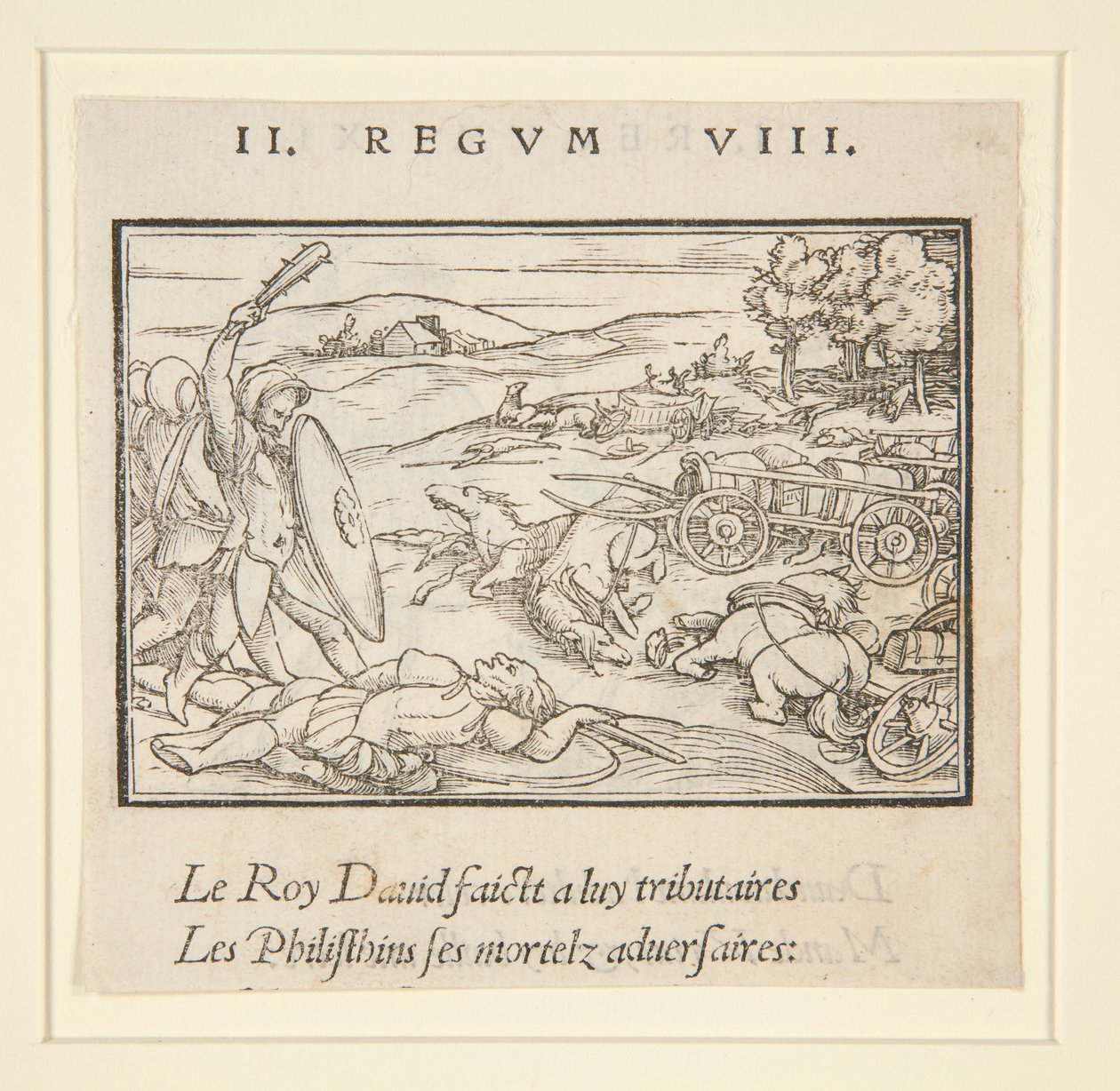 David podporządkowuje swoich wrogów (recto); Dawid i Uriasz (verso) autorstwa Hans Holbein der Jüngere