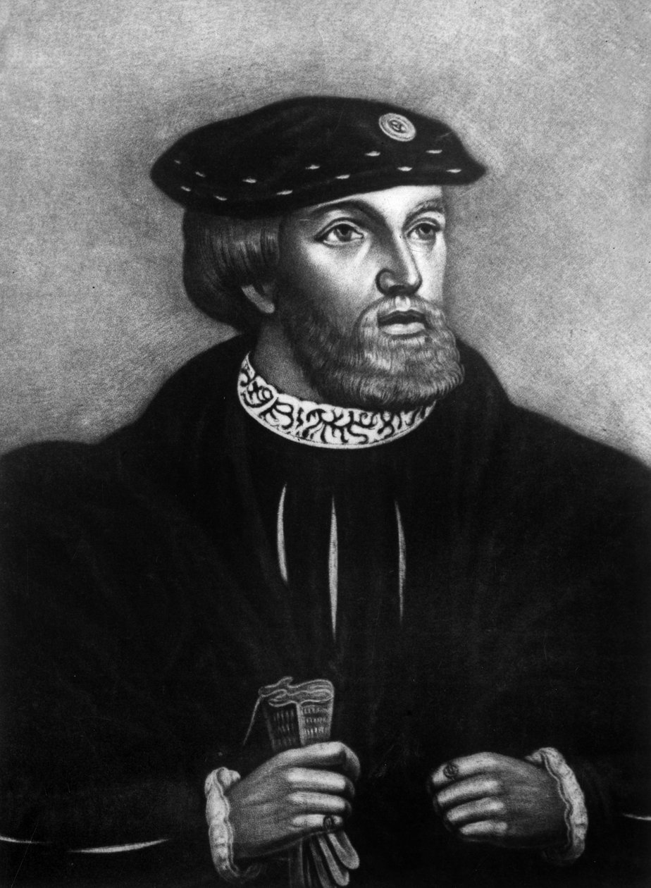 Edward Stafford 3. książę Buckingham (1478 1521), założyciel Magdalen College w Cambridge, zdekapitowany za zdradę w 1521 (rycina) autorstwa Hans Holbein der Jüngere