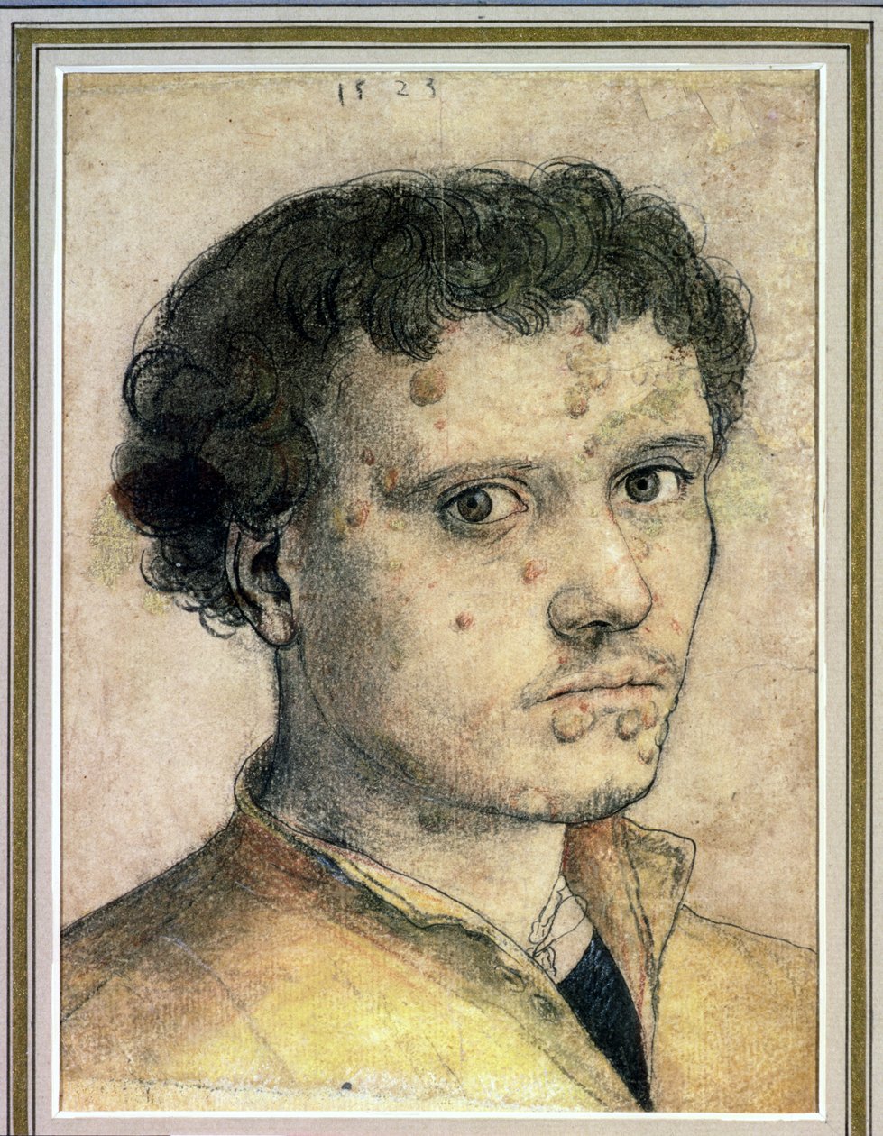 Głowa młodzieńca, 1523 (kredki, tusz i pranie na papierze) autorstwa Hans Holbein der Jüngere