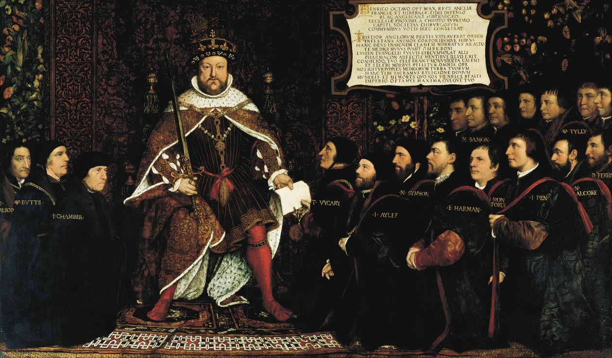 Henryk VIII i fryzjerzy autorstwa Hans Holbein der Jüngere