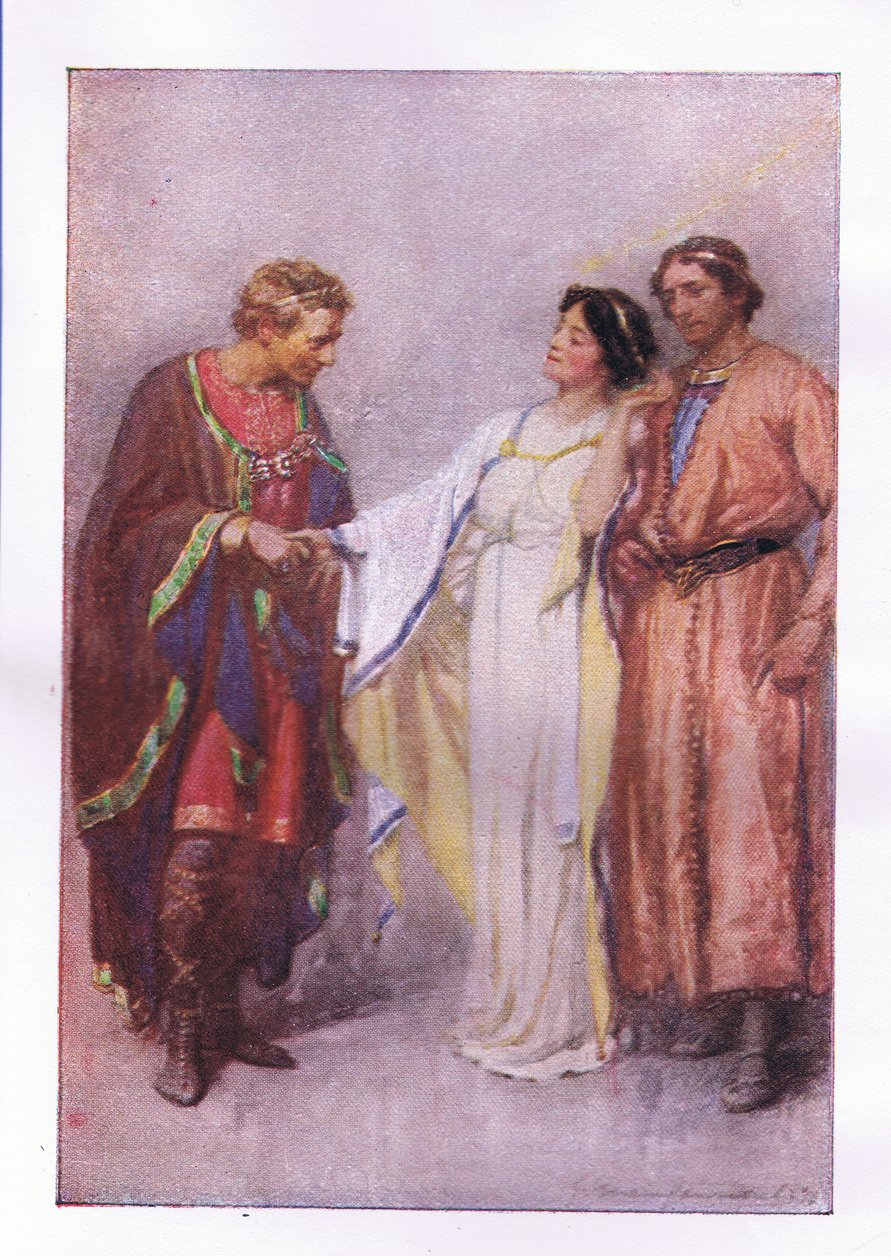 Jak mówisz? Mój więzień czy mój gość? (The Winters Tale), z The Complete Works of Shakespeare wydanej przez George Harrap & Co Ltd, lata 20. autorstwa Hans Holbein der Jüngere