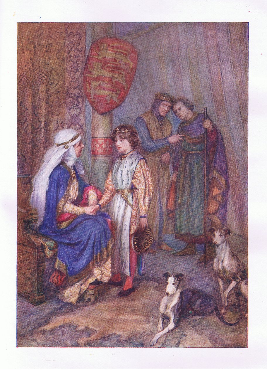 Hubert, Hubert, spójrz na młodego chłopca (Króla Jana), z The Complete Works of Shakespeare, wydanej przez George Harrap & Co Ltd, 1920 autorstwa Hans Holbein der Jüngere