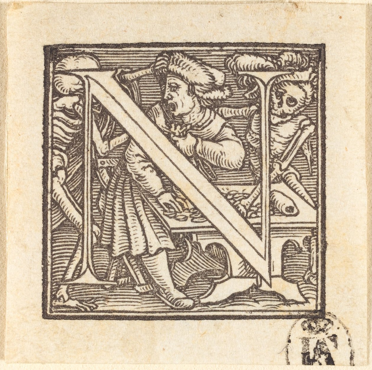 Litera N autorstwa Hans Holbein der Jüngere