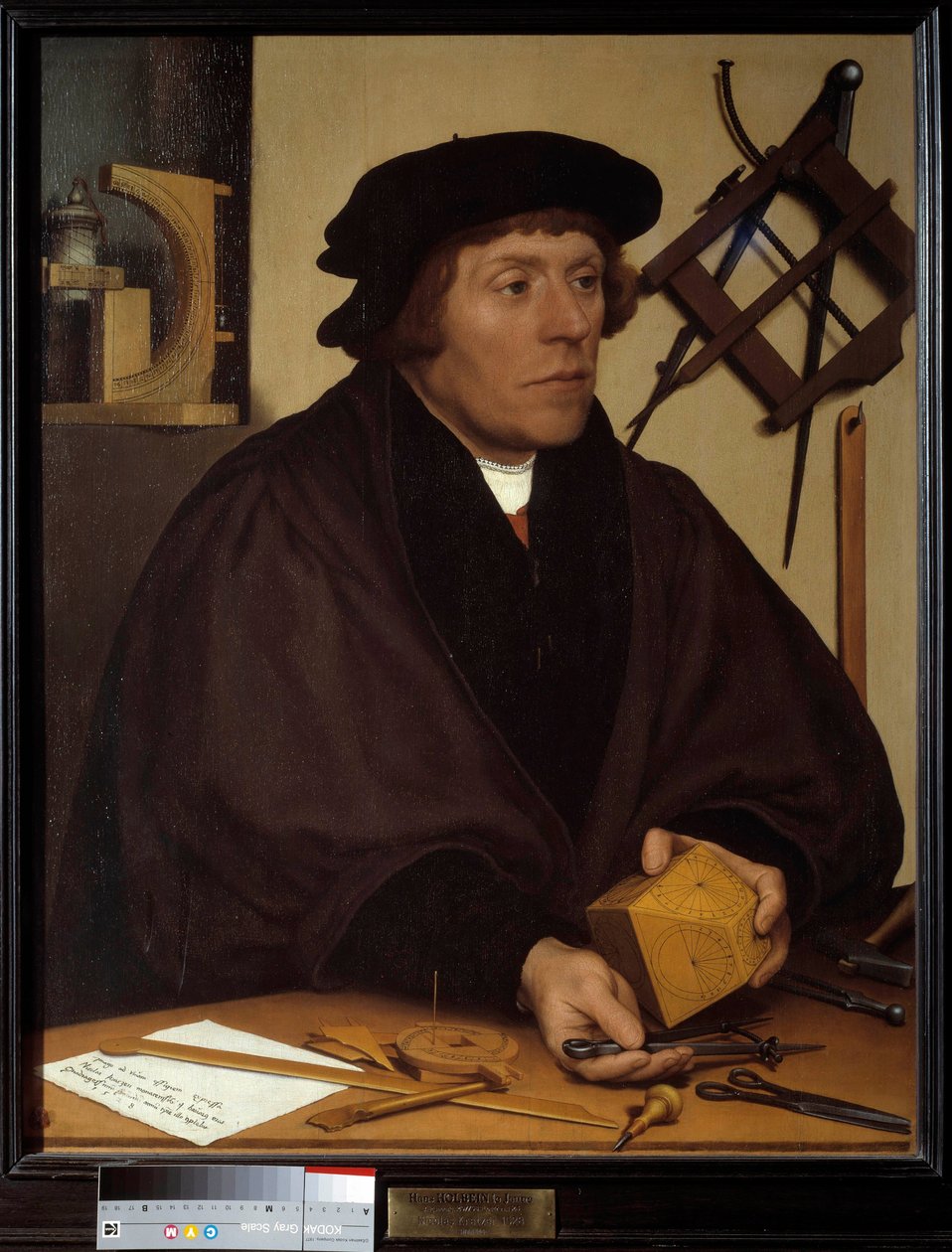 Portret Nicolasa Kratzera (1487-1550) Astronom Henryka VIII. Obraz Hansa Holbeina Młodego (1497-1543). 16 wiek. Ciemny. 0,83x0,67m. autorstwa Hans Holbein der Jüngere