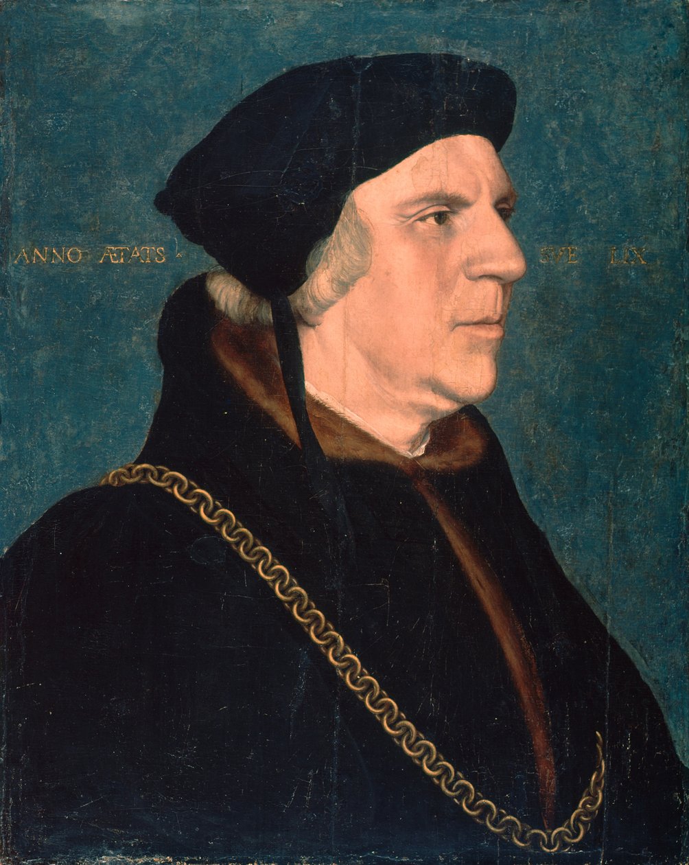 Portret Sir William Butts, 1543 autorstwa Hans Holbein der Jüngere