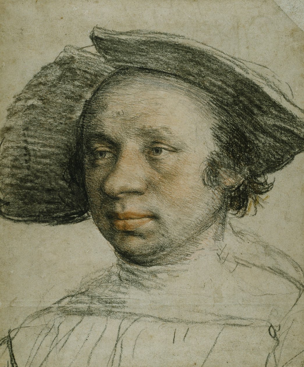 Portret młodzieńca w kapeluszu z szerokim rondem, ok. 1524-26 (kreda na papierze) autorstwa Hans Holbein der Jüngere
