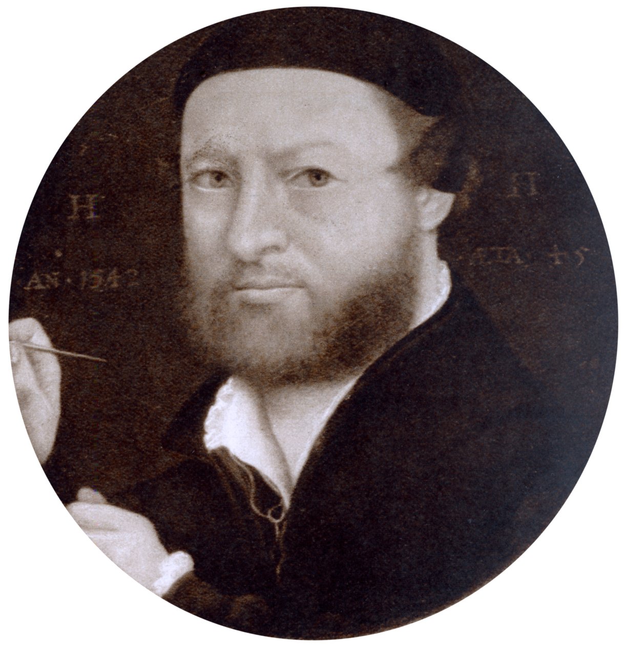 Autoportret w wieku 45 lat, 1542, 1936. autorstwa Hans Holbein der Jüngere