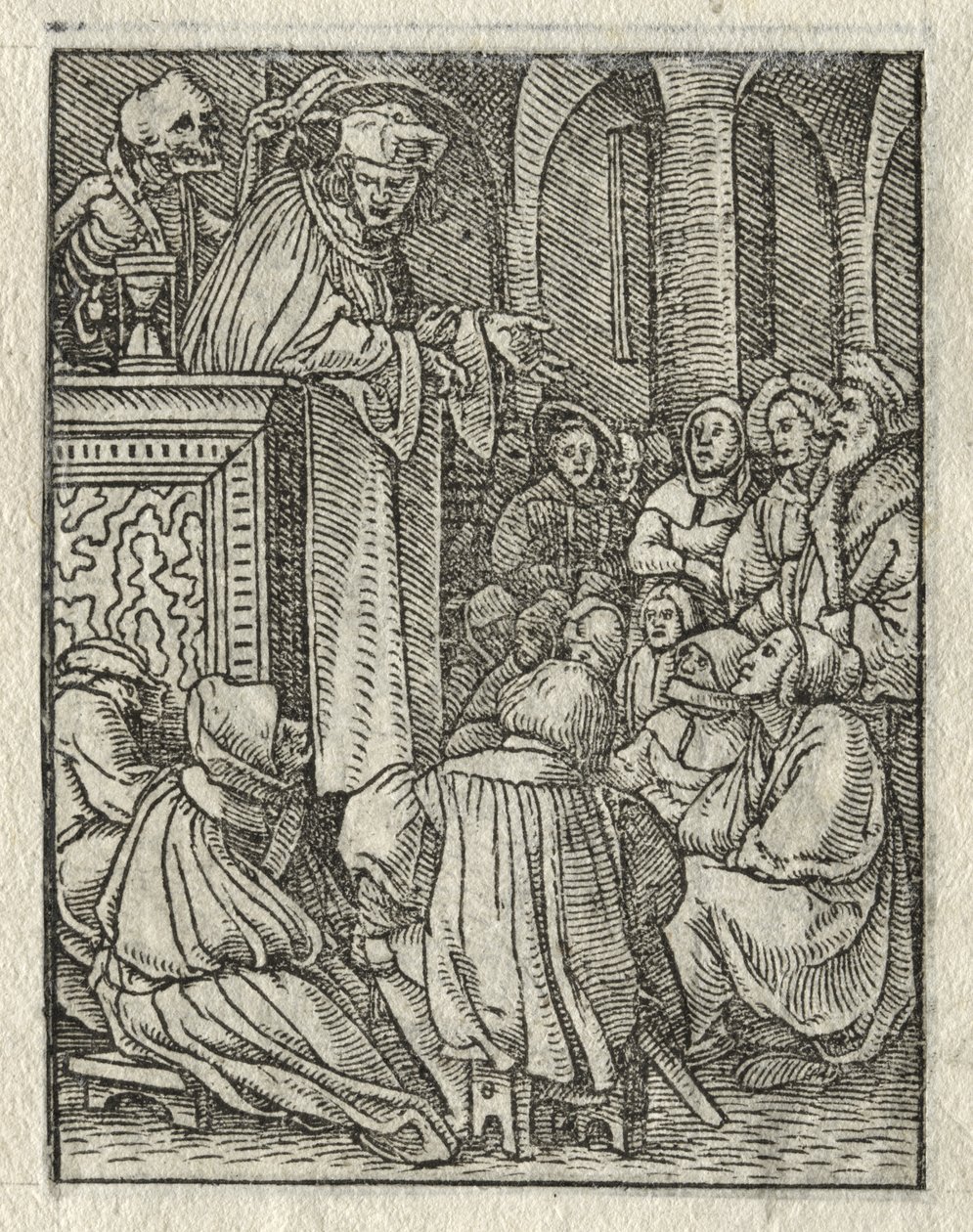 Taniec Śmierci: Kaznodzieja; Ksiądz autorstwa Hans Holbein the Younger