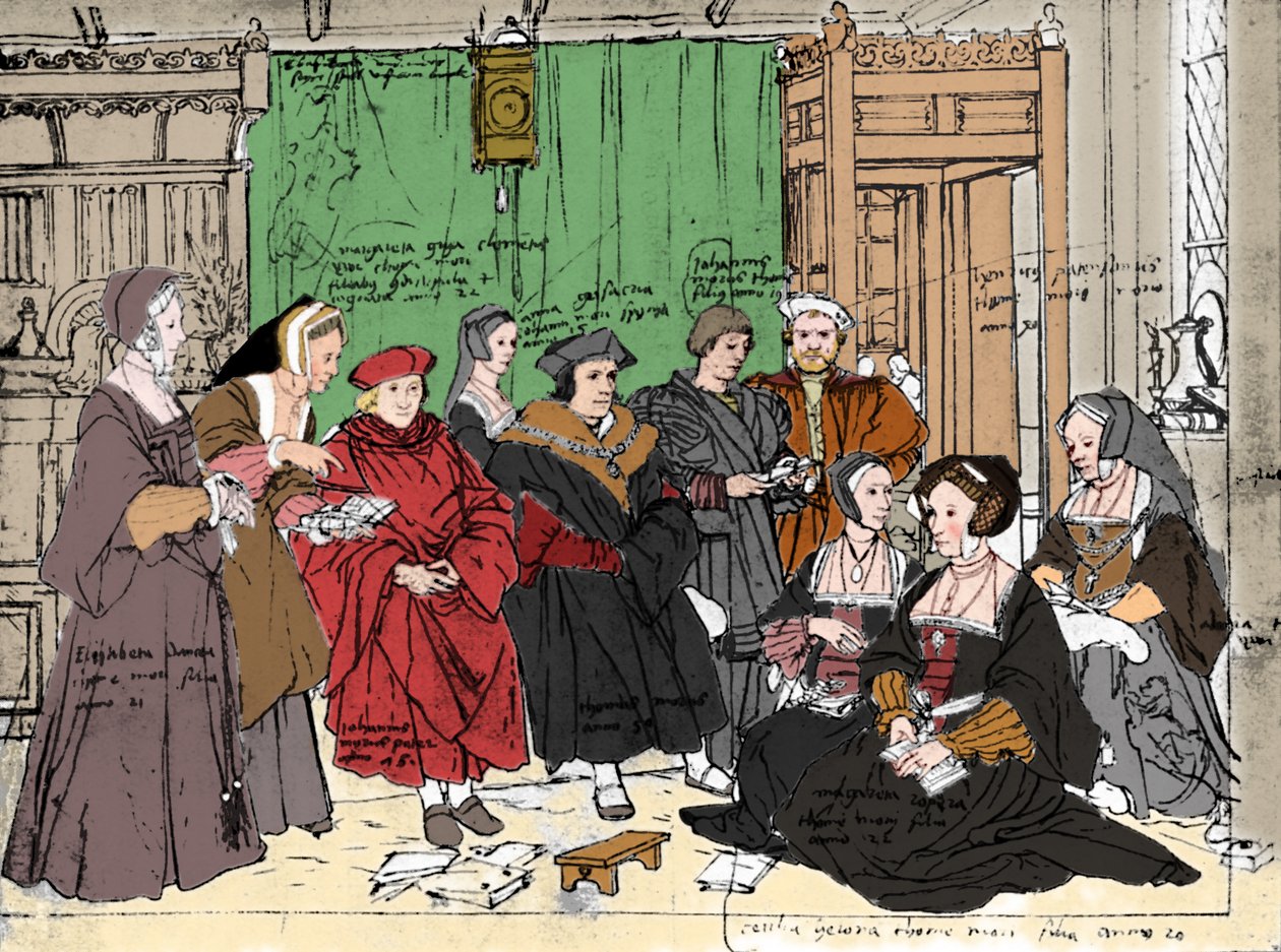 Rodzina More, ze szkicu Holbeina w Muzeum w Bazylei, 1527, 1903 autorstwa Hans Holbein der Jüngere