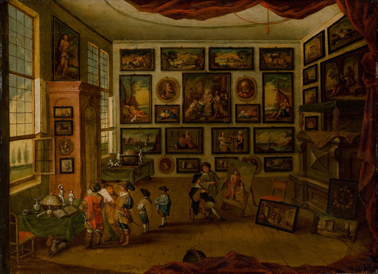 Kunstkammer, pierwsza połowa XVII wieku.. autorstwa Hans III Jordaens