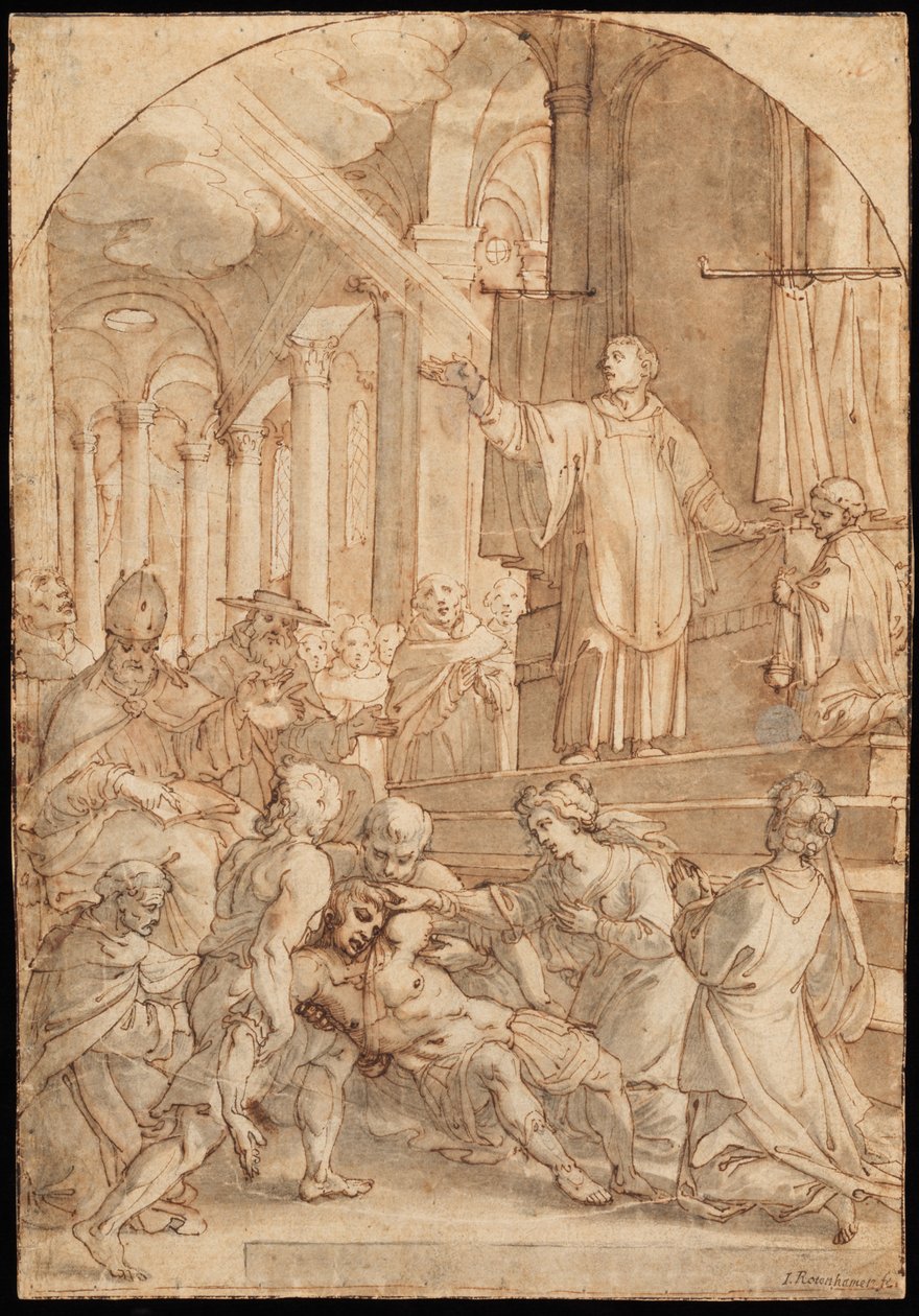 Cuda świętego autorstwa Hans I or Johann Rottenhammer