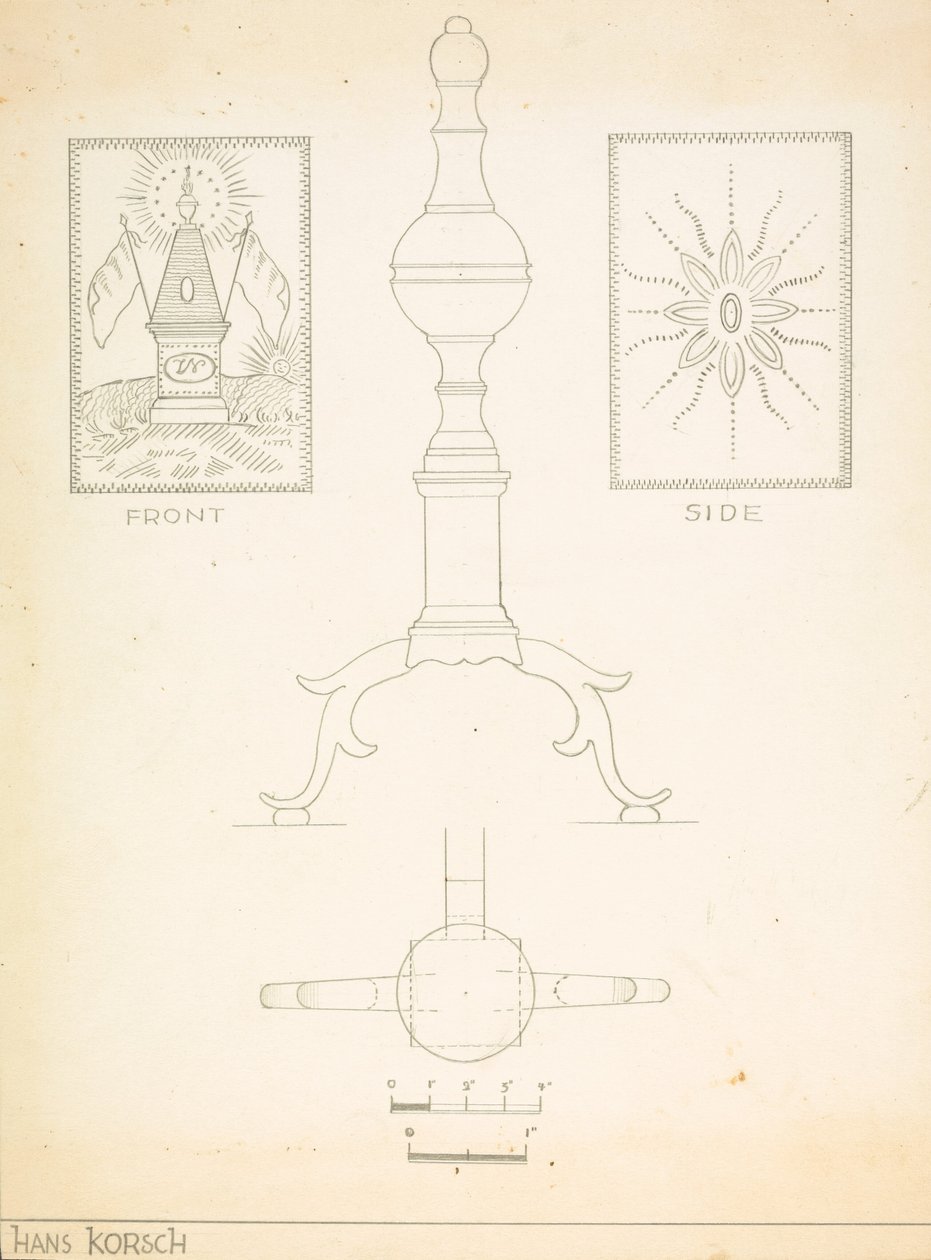 Andiron (jeden z pary) autorstwa Hans Korsch